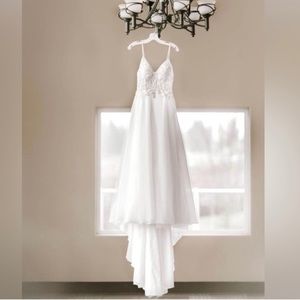 David Bridal Beaded Bodice Wedding Dress